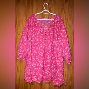 Woman Within Pink Floral Tunic